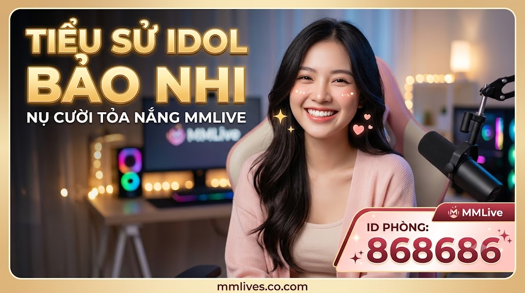 Ảnh thumbnail bài viết TIỂU SỬ IDOL BẢO NHI - NỤ CƯỜI TỎA NẮNG MMLIVE, ID PHÒNG: 868686. Hình ảnh Idol Bảo Nhi cười rạng rỡ trong phòng livestream MMLive, domain mmlive.cn.com.